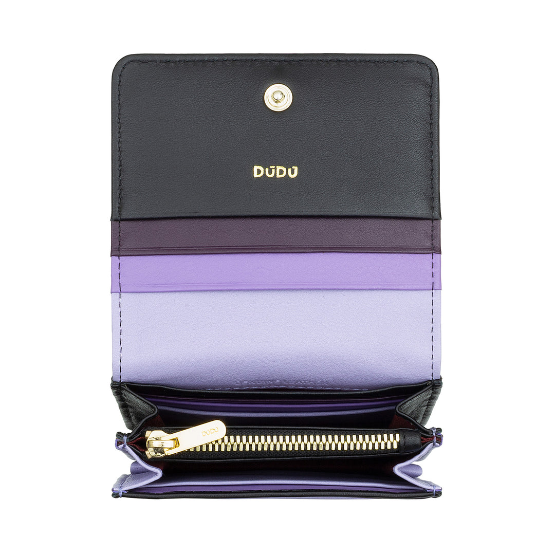 Dudu Women's Women Wallet in Skop Legant RFID Ultra Compact Colorful RFID med intern glidelås og 8 kortkortholdere