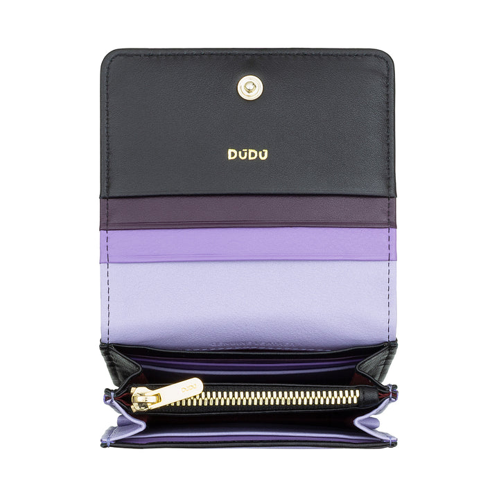 Dudu Women's Women Wallet in Skop Legant RFID Ultra Compact Colorful RFID med intern glidelås og 8 kortkortholdere