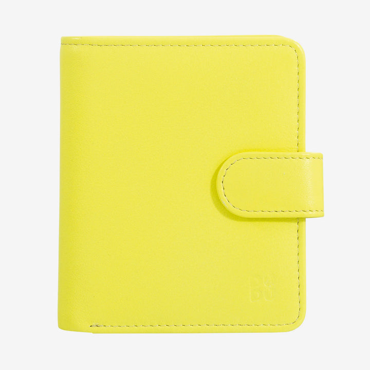 DUDU Cartera Pequeña de Mujer de Piel con Monedero con Cremallera, Monedero Compacto con Cierre de Botón, Porta Billetes, Tarjetero y Protección RFID