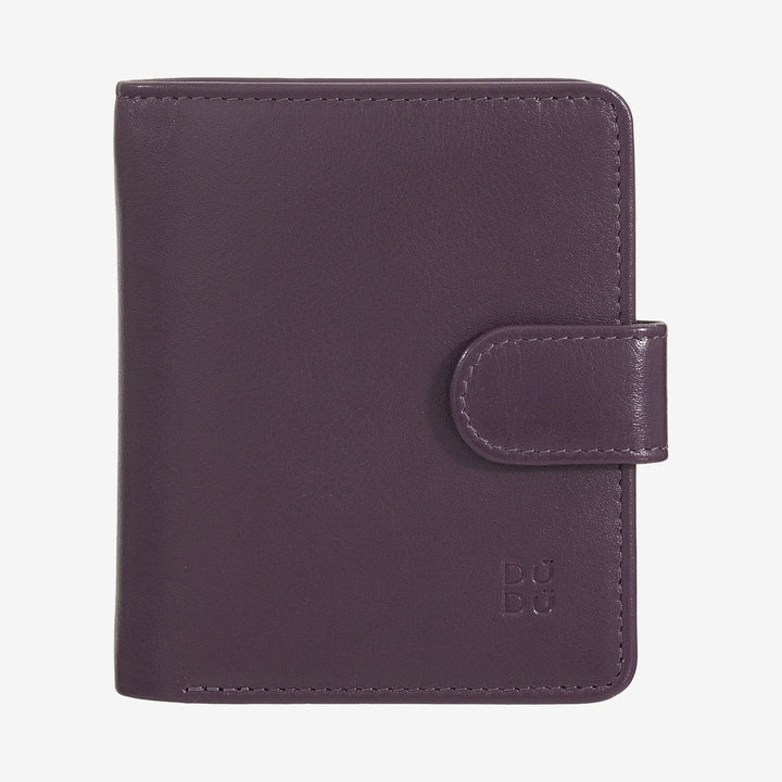 DUDU Petit Portefeuille en Cuir pour Femme avec Porte-Monnaie à Fermeture éclair, Portefeuille Compact avec Fermeture à Bouton, Porte-Billets, Porte-Cartes et Protection RFID