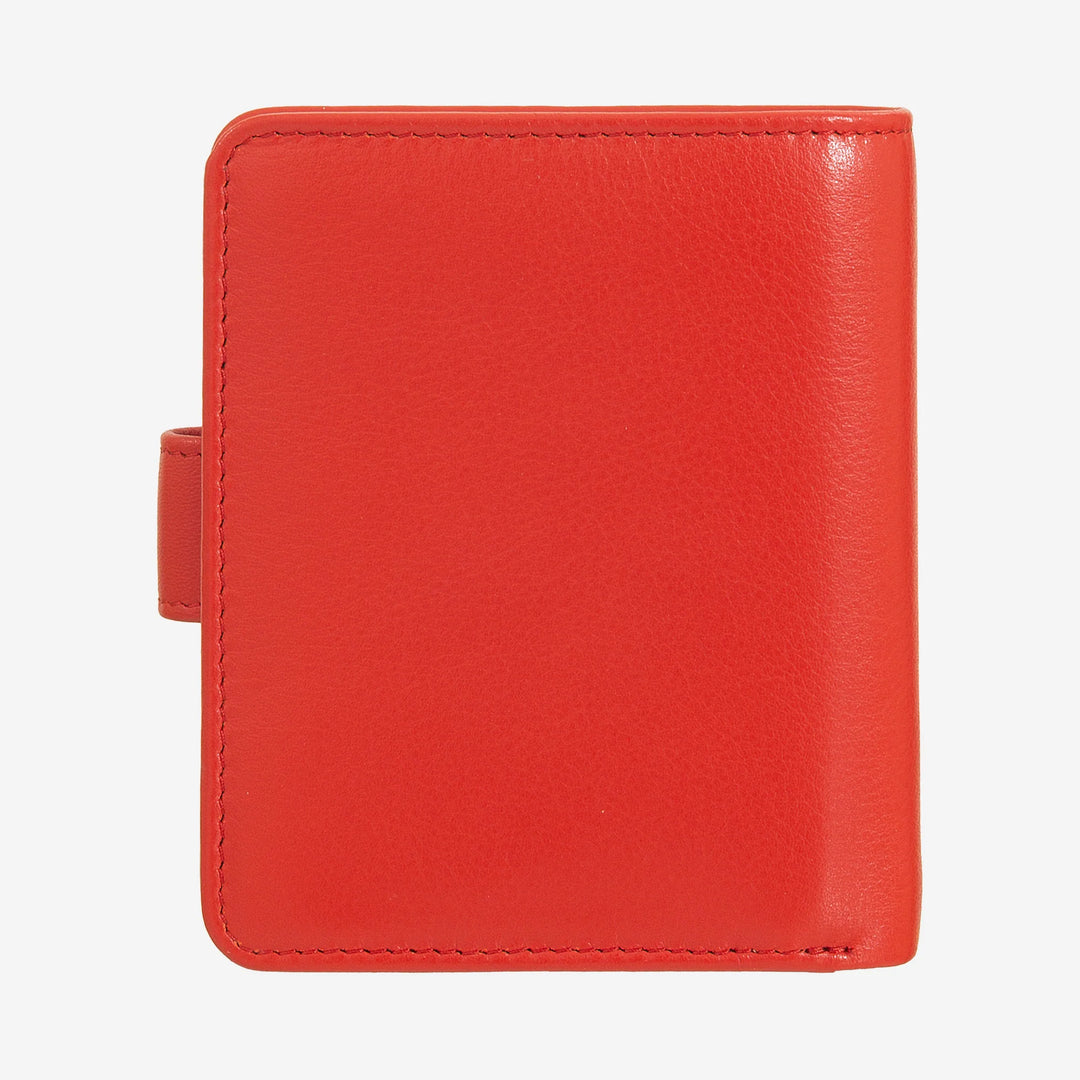 DUDU Cartera Pequeña de Mujer de Piel con Monedero con Cremallera, Monedero Compacto con Cierre de Botón, Porta Billetes, Tarjetero y Protección RFID