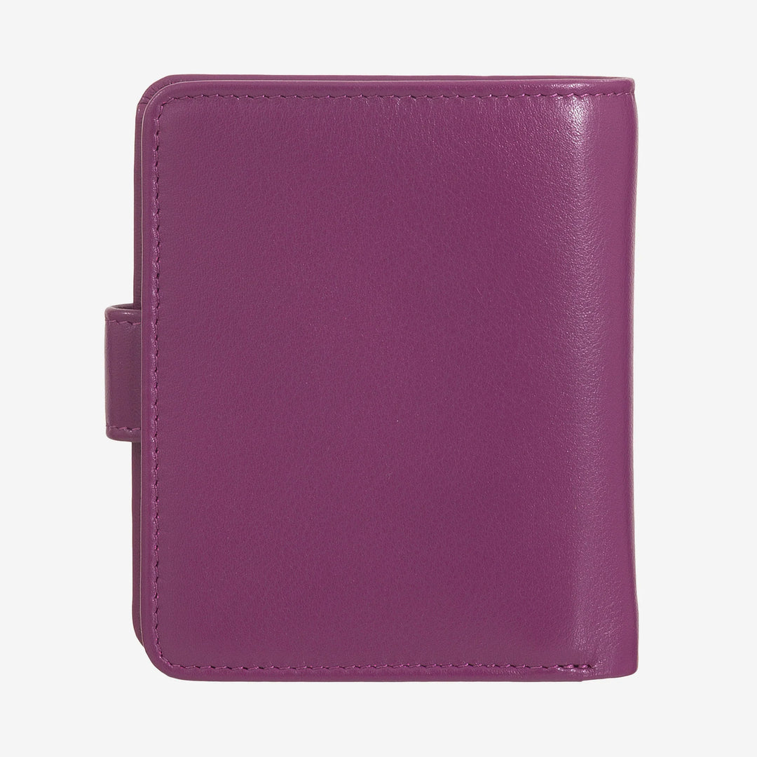 DUDU Petit Portefeuille en Cuir pour Femme avec Porte-Monnaie à Fermeture éclair, Portefeuille Compact avec Fermeture à Bouton, Porte-Billets, Porte-Cartes et Protection RFID