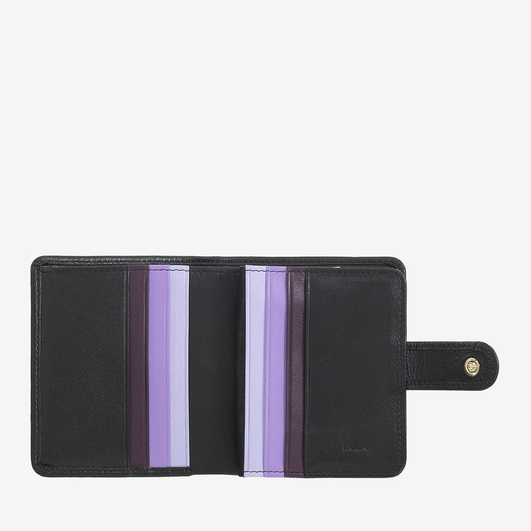 DUDU Petit Portefeuille en Cuir pour Femme avec Porte-Monnaie à Fermeture éclair, Portefeuille Compact avec Fermeture à Bouton, Porte-Billets, Porte-Cartes et Protection RFID