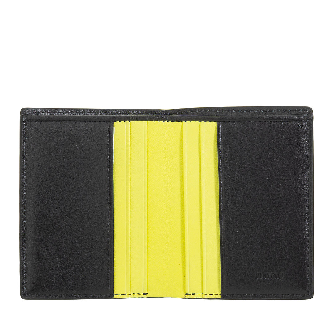 DUDU Small Wallet for Men and Women in Leather - Compact and Minimal Pocket Wallet, Elegant with Compartments for Cards and Banknotes