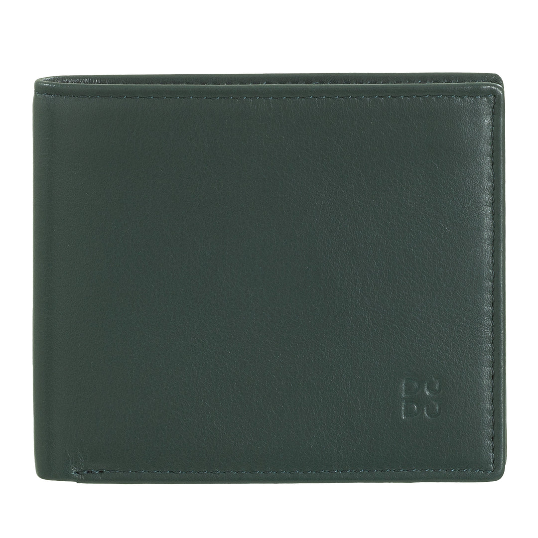 Cartera pequeña de hombre DUDU RFID en piel tarjetero multicolor