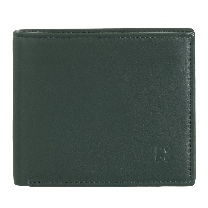 Cartera pequeña de hombre DUDU RFID en piel tarjetero multicolor