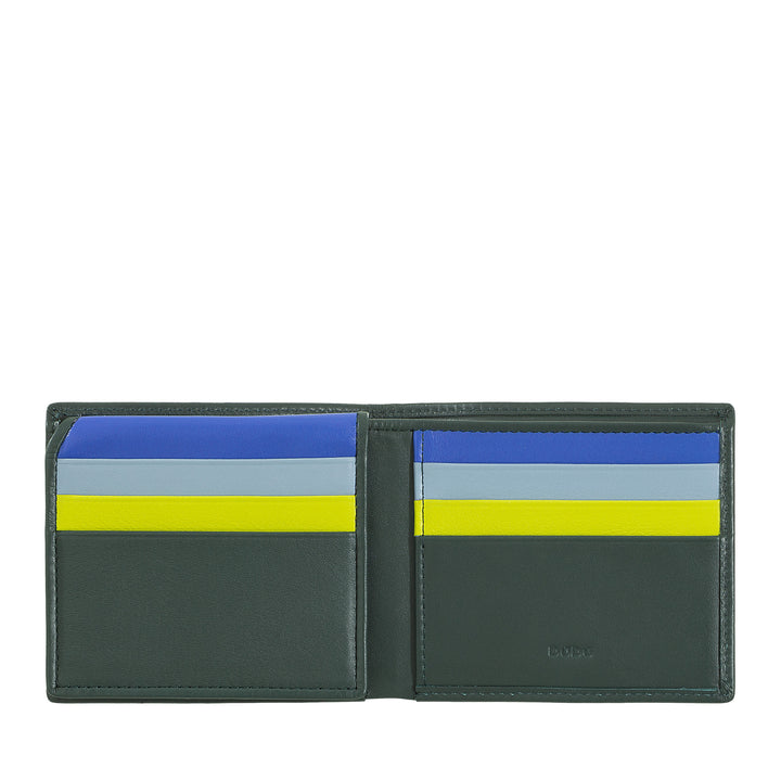 Cartera pequeña de hombre DUDU RFID en piel tarjetero multicolor