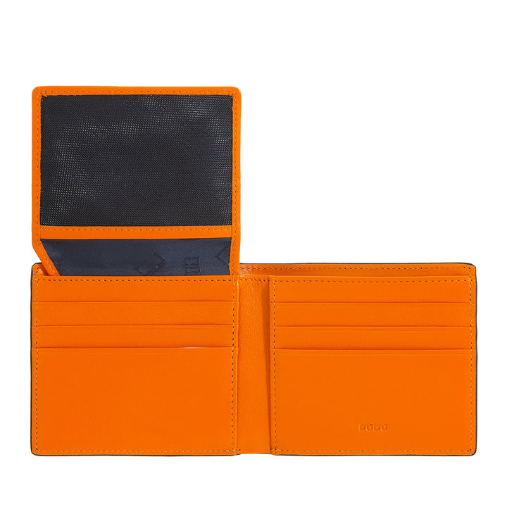 DUDU Petit Portefeuille Homme RFID en Cuir Imprimé, Portefeuilles Porte-Cartes avec Rabat Interne, Sans Porte-Monnaie, Poche avec Filet