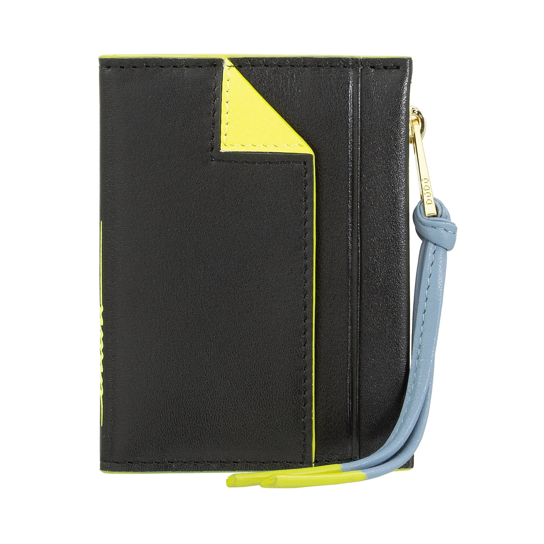 DUDU Portafoglio Porta Carte Donna in Pelle Piccolo - Portacarte Compatto Slim con Zip per Monete, Scomparti per Tessere, Documenti, Adatto a Borse Piccole