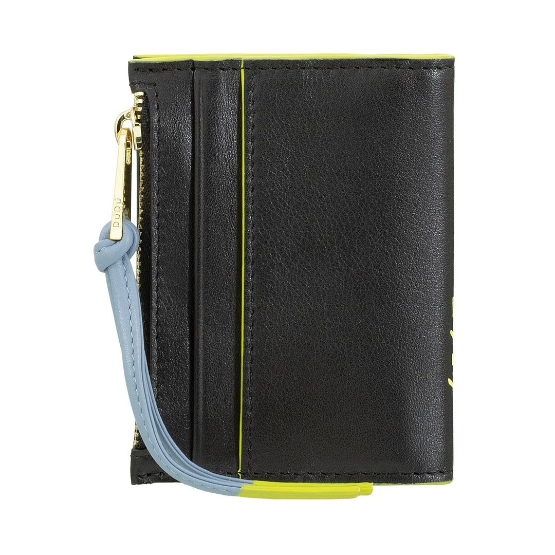 DUDU Portafoglio Porta Carte Donna in Pelle Piccolo - Portacarte Compatto Slim con Zip per Monete, Scomparti per Tessere, Documenti, Adatto a Borse Piccole
