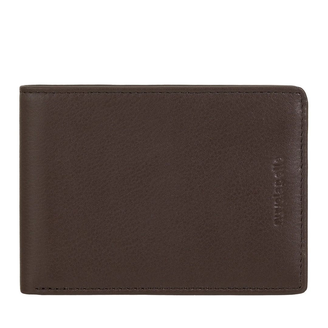 Nuvola Pelle Portafoglio Uomo Compatto Slim in Vera - Portacarte Pelle Porta Banconote e 6 Tasche Slot Porta Tessere Documenti