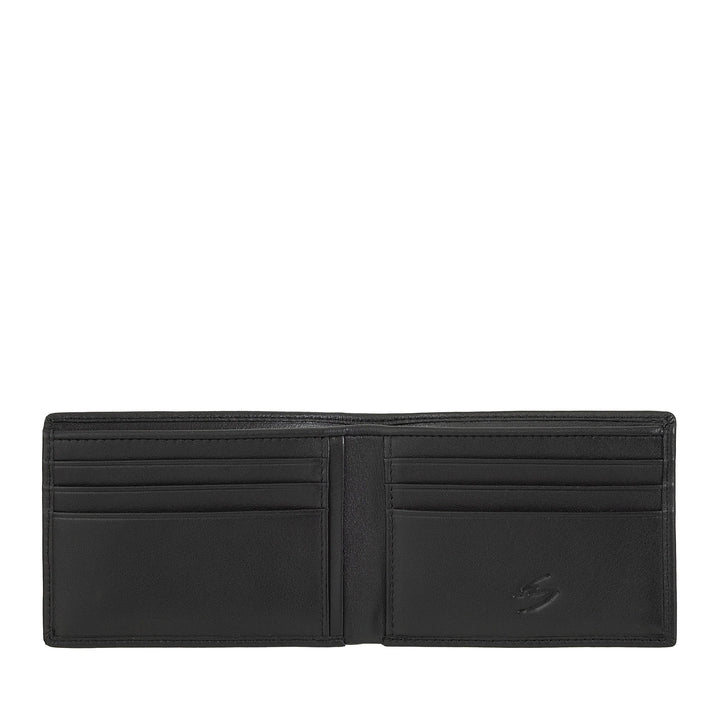 Nuvola Pelle Portafoglio Uomo Compatto Slim in Vera - Portacarte Pelle Porta Banconote e 6 Tasche Slot Porta Tessere Documenti