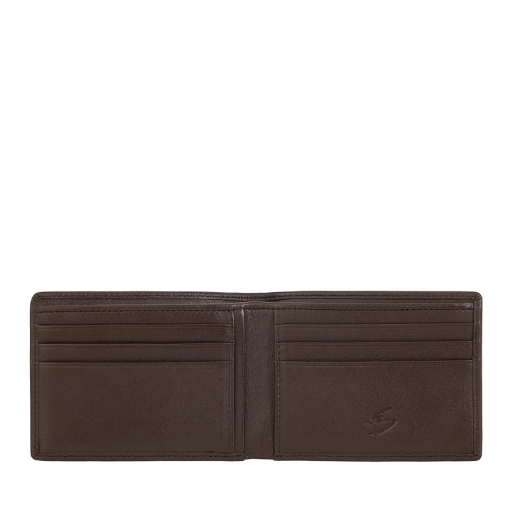 Nuvola Pelle Portafoglio Uomo Compatto Slim in Vera - Portacarte Pelle Porta Banconote e 6 Tasche Slot Porta Tessere Documenti