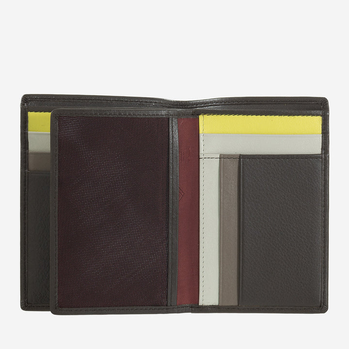 Cartera RFID para hombre DUDU en piel multicolor con cremallera