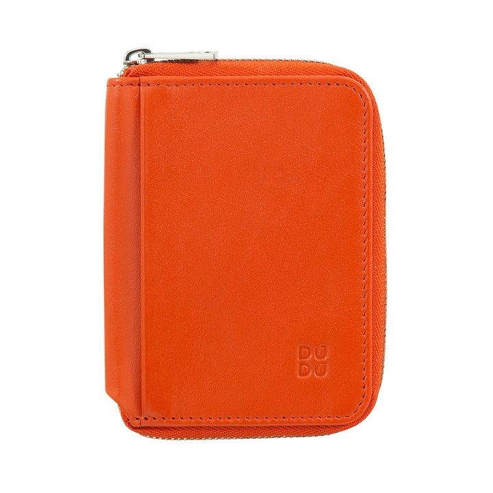 DUDU Cartera pequeña de piel suave con cremallera para hombre, mini cartera ultracompacta con cremallera, tarjetero, tarjetero y tarjetero