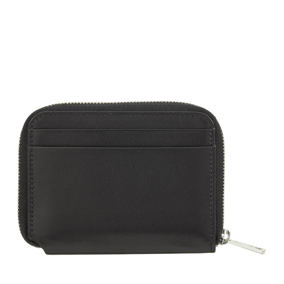 DUDU Petit Portefeuille Homme en Cuir Souple avec Fermeture Éclair, Mini Portefeuille Ultra Compact avec Fermeture Éclair, Porte-Billets, Porte-Cartes et Porte-Cartes
