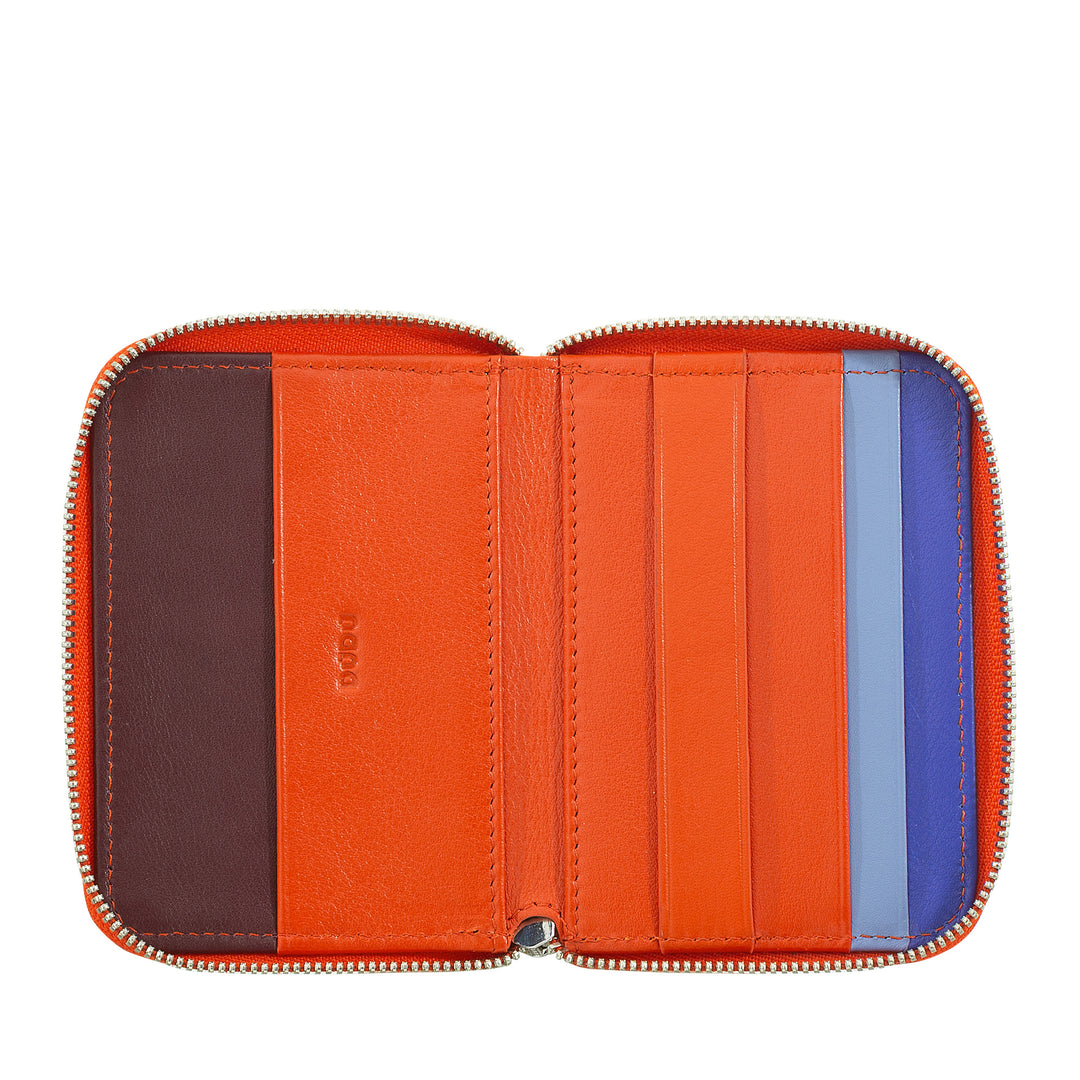 DUDU Cartera pequeña de piel suave con cremallera para hombre, mini cartera ultracompacta con cremallera, tarjetero, tarjetero y tarjetero