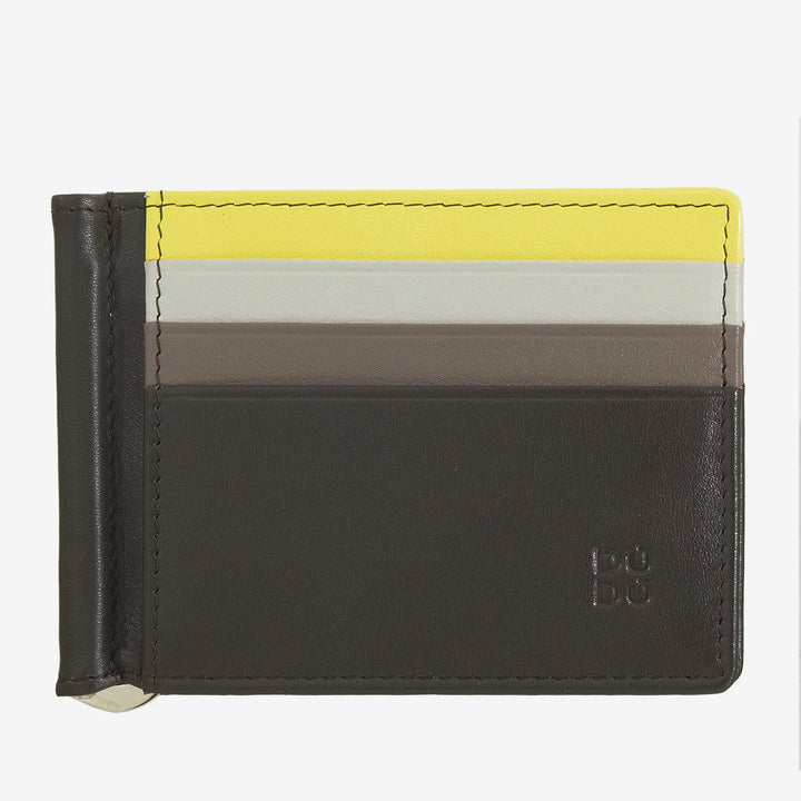 DUDU Portefeuille pour Homme avec Pince à Billets en Cuir Porte-Carte de crédit Pince à Billets Porte-Carte Mince