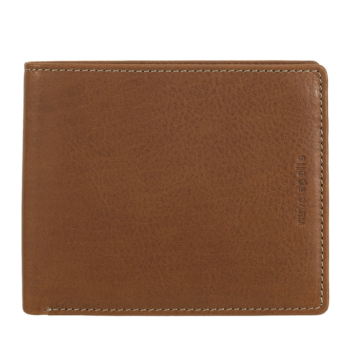 Nuvola Pelle Portefeuille en cuir pour homme avec porte-monnaie – Portefeuille classique élégant avec compartiments pour cartes, poche en filet et double compartiment pour billets de banque