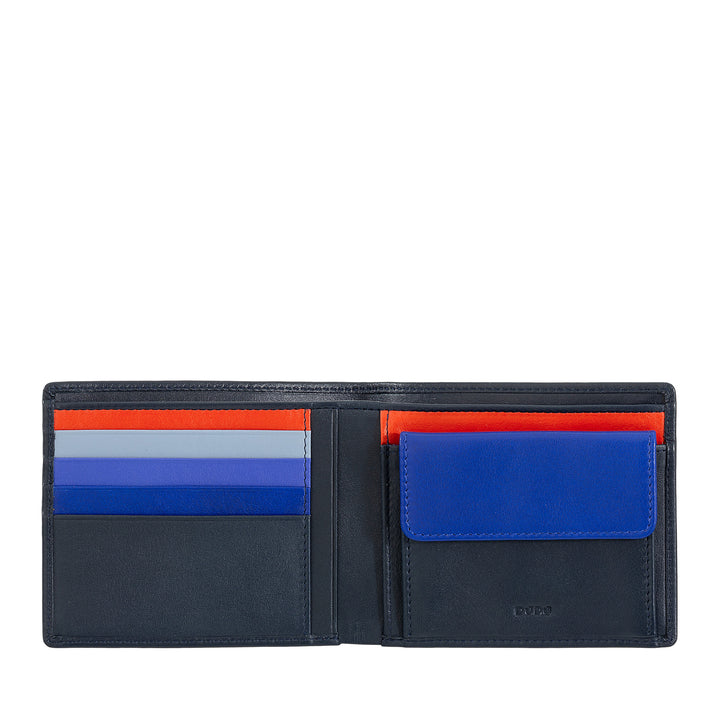 Dudu RFID herrläderplånbok i färgade Nappa Nappa med hållare och kortinnehavare
