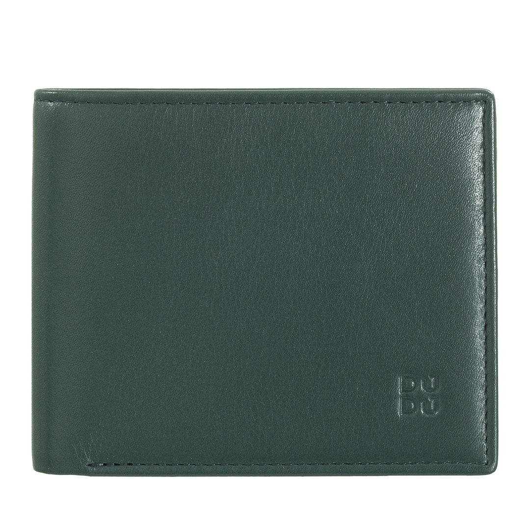 DUDU Cartera Hombre Slim en Piel con Protección RFID Tarjetero con Monedero Carteras Coloridas