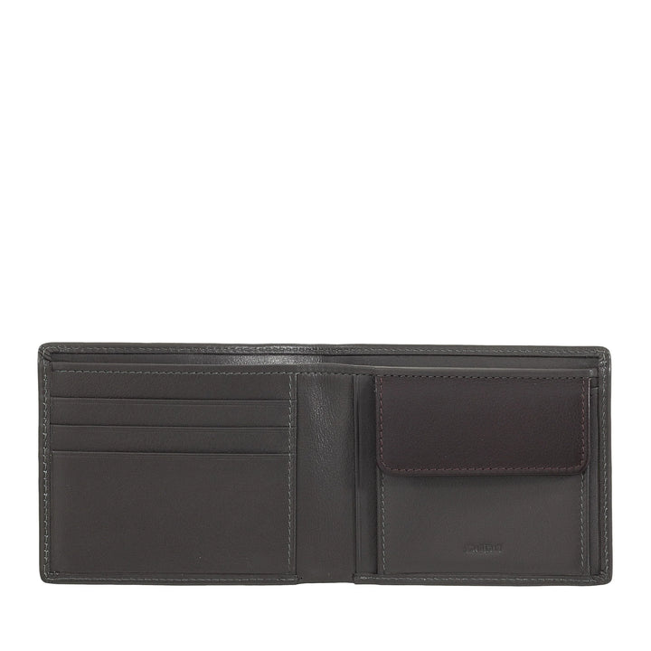 DUDU Cartera Hombre Slim en Piel con Protección RFID Tarjetero con Monedero Carteras Coloridas