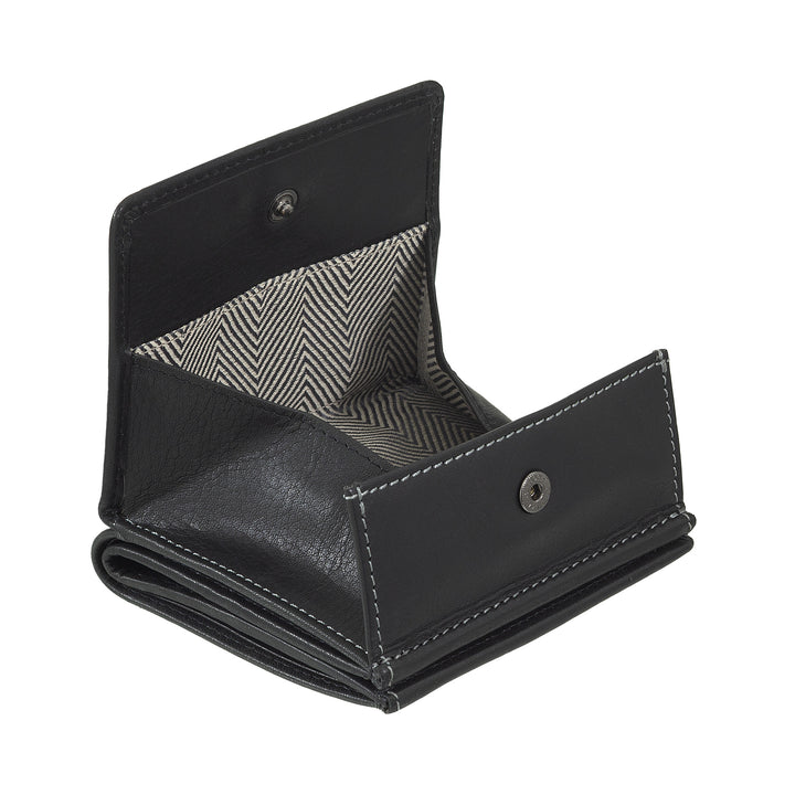Nuvola Pelle Portefeuille en Cuir pour Homme avec Porte-Monnaie - Portefeuille Compact en Cuir Véritable avec Porte-Cartes, Billets et Bouton de Fermeture - Design Classique et Fonctionnel