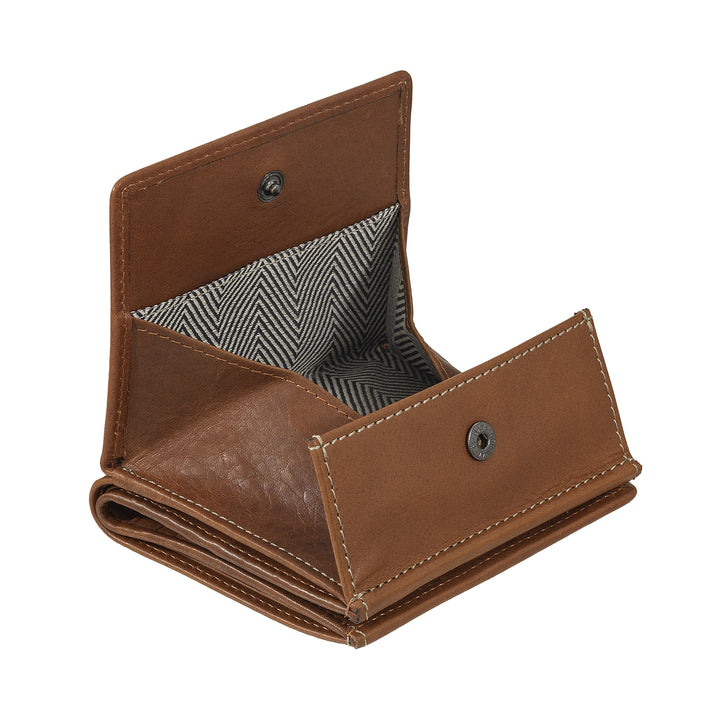 Nuvola Pelle Portefeuille en Cuir pour Homme avec Porte-Monnaie - Portefeuille Compact en Cuir Véritable avec Porte-Cartes, Billets et Bouton de Fermeture - Design Classique et Fonctionnel