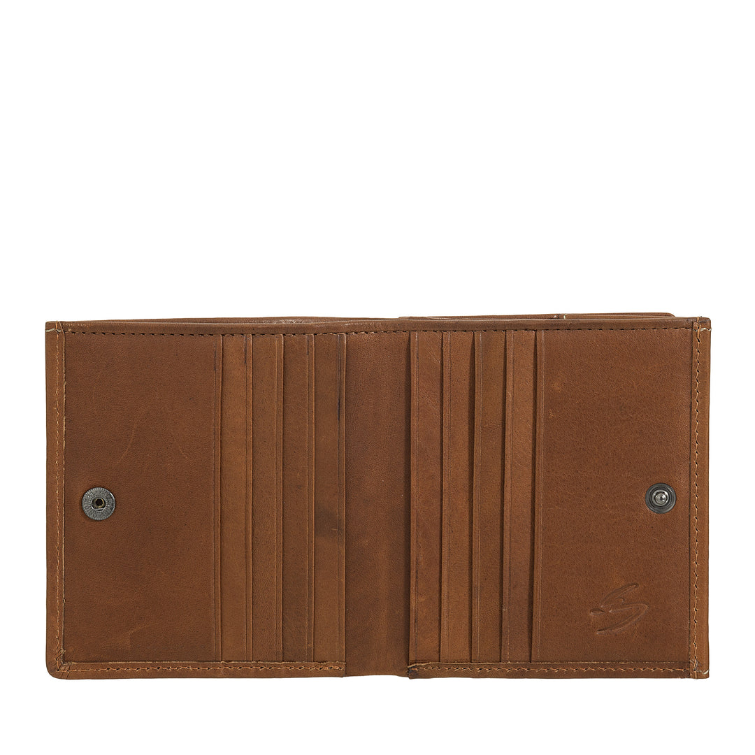 Nuvola Pelle Portefeuille en Cuir pour Homme avec Porte-Monnaie - Portefeuille Compact en Cuir Véritable avec Porte-Cartes, Billets et Bouton de Fermeture - Design Classique et Fonctionnel