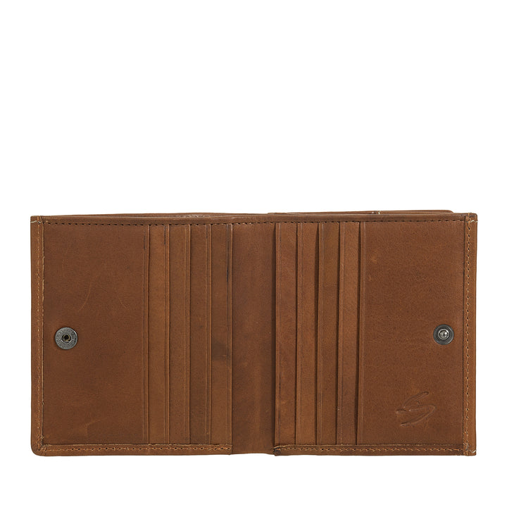 Nuvola Pelle Portefeuille en Cuir pour Homme avec Porte-Monnaie - Portefeuille Compact en Cuir Véritable avec Porte-Cartes, Billets et Bouton de Fermeture - Design Classique et Fonctionnel