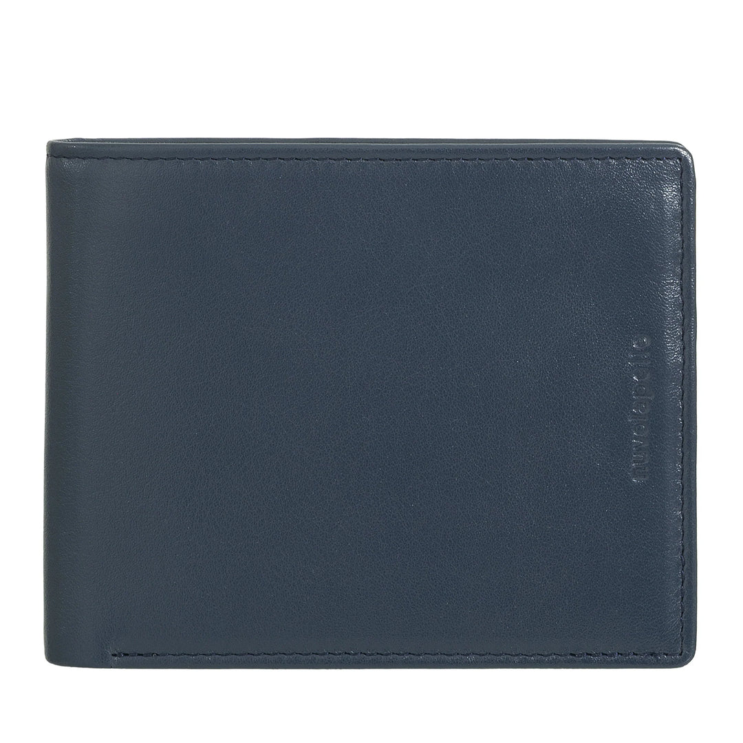 Nuvola Pelle Portafoglio Uomo Classico in Pelle con Portamonete, Portafogli in Vera Pelle Porta Carte di Credito, Porta Documenti e Banconote