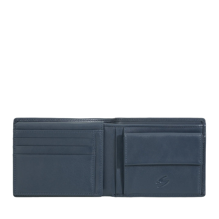 Nuvola Pelle Portafoglio Uomo Classico in Pelle con Portamonete, Portafogli in Vera Pelle Porta Carte di Credito, Porta Documenti e Banconote