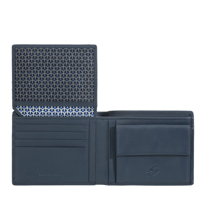 Nuvola Pelle Portafoglio Uomo Classico in Pelle con Portamonete, Portafogli in Vera Pelle Porta Carte di Credito, Porta Documenti e Banconote
