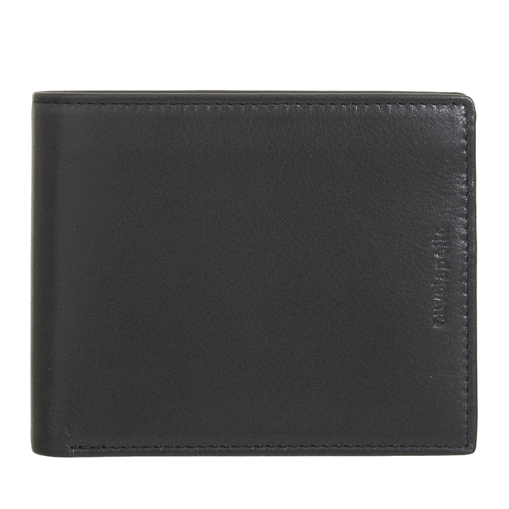 Nuvola Pelle Portafoglio Uomo Slim Sottile in Pelle Nappa con Portamonete, Slot Porta Carte di Credito e Banconote