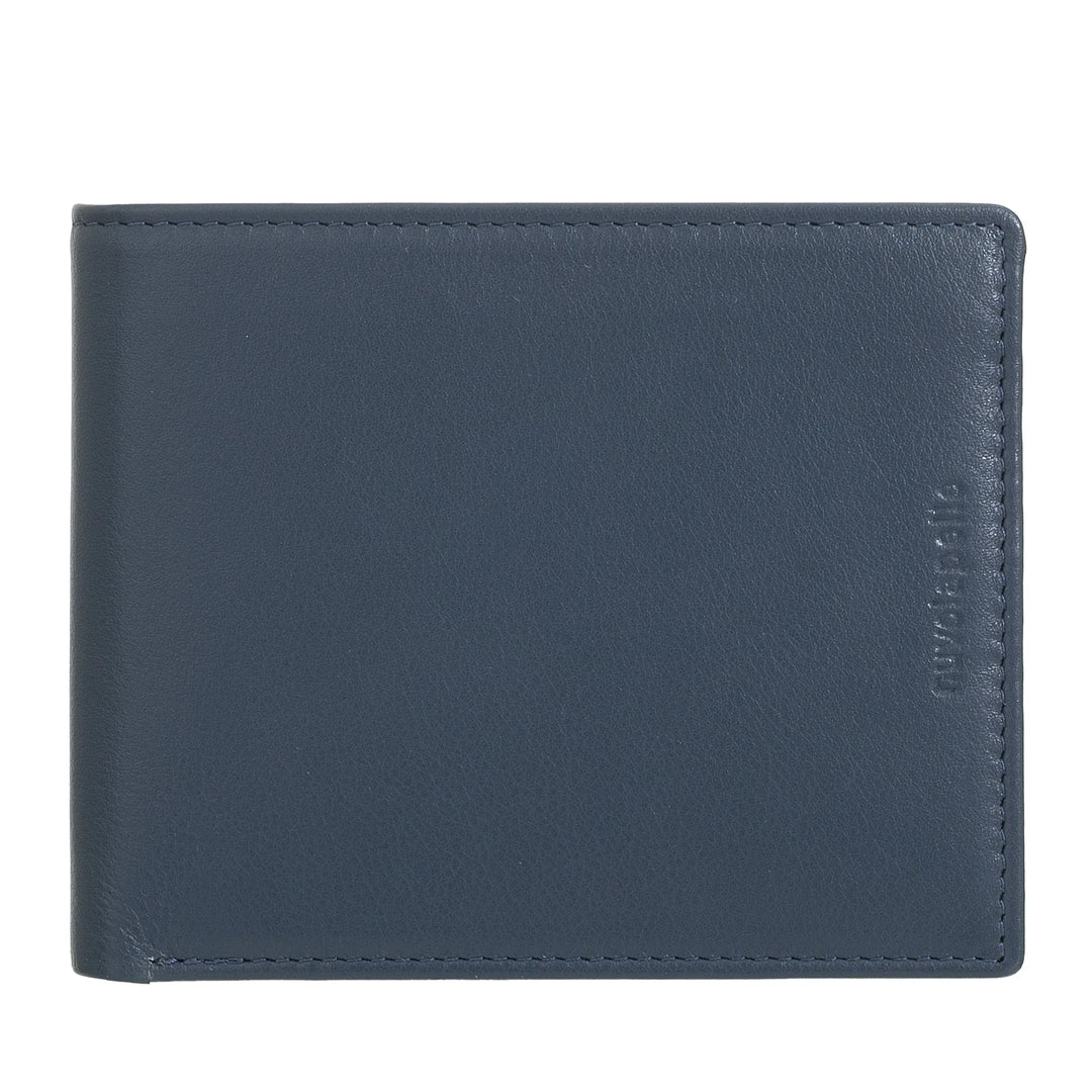Nuvola Pelle Portafoglio Uomo Slim Sottile in Pelle Nappa con Portamonete, Slot Porta Carte di Credito e Banconote