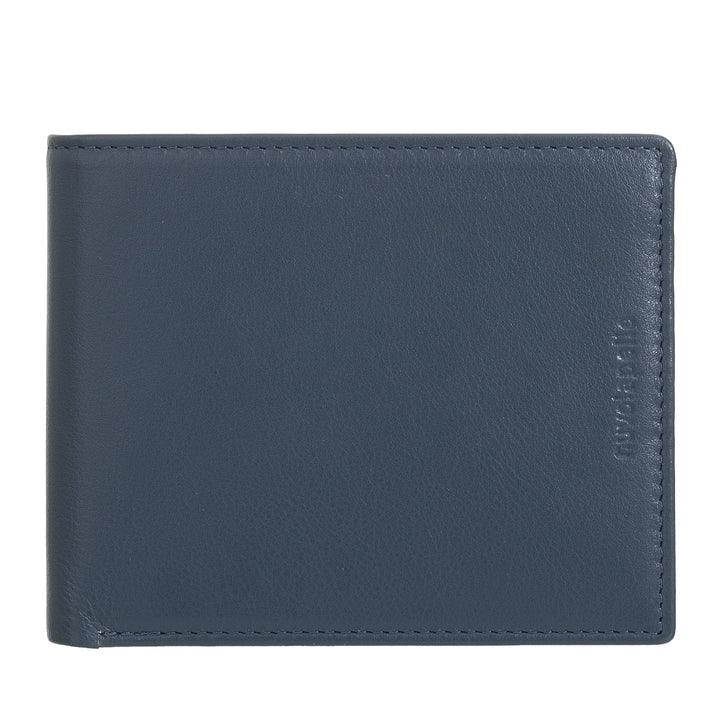 Nuvola Pelle Portafoglio Uomo Slim Sottile in Pelle Nappa con Portamonete, Slot Porta Carte di Credito e Banconote