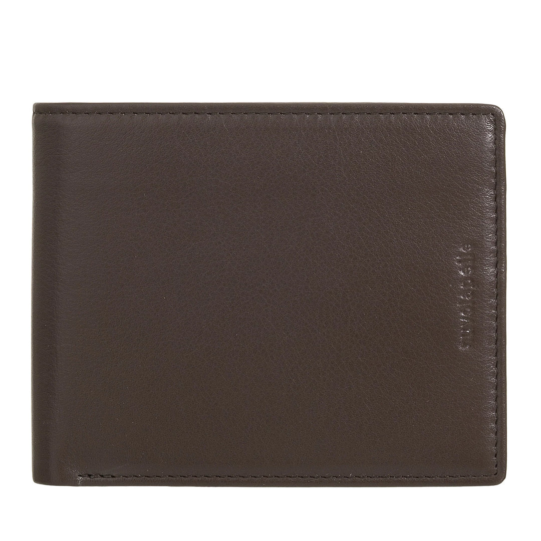 Nuvola Pelle Portafoglio Uomo Slim Sottile in Pelle Nappa con Portamonete, Slot Porta Carte di Credito e Banconote