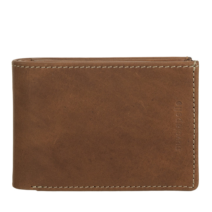 Nuvola Pelle Mini Portafoglio Uomo in Pelle con Portamonete – Compatto ed Elegante, da Taschino Giacca, con Scomparti Carte, Finestre Trasparenti e Design Minimal