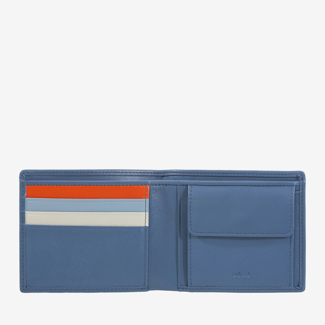 DUDU Portafoglio Uomo in Pelle Piccolo Apres Ski – Portamonete Compatto, Porta Carte e Banconote, Design Invernale
