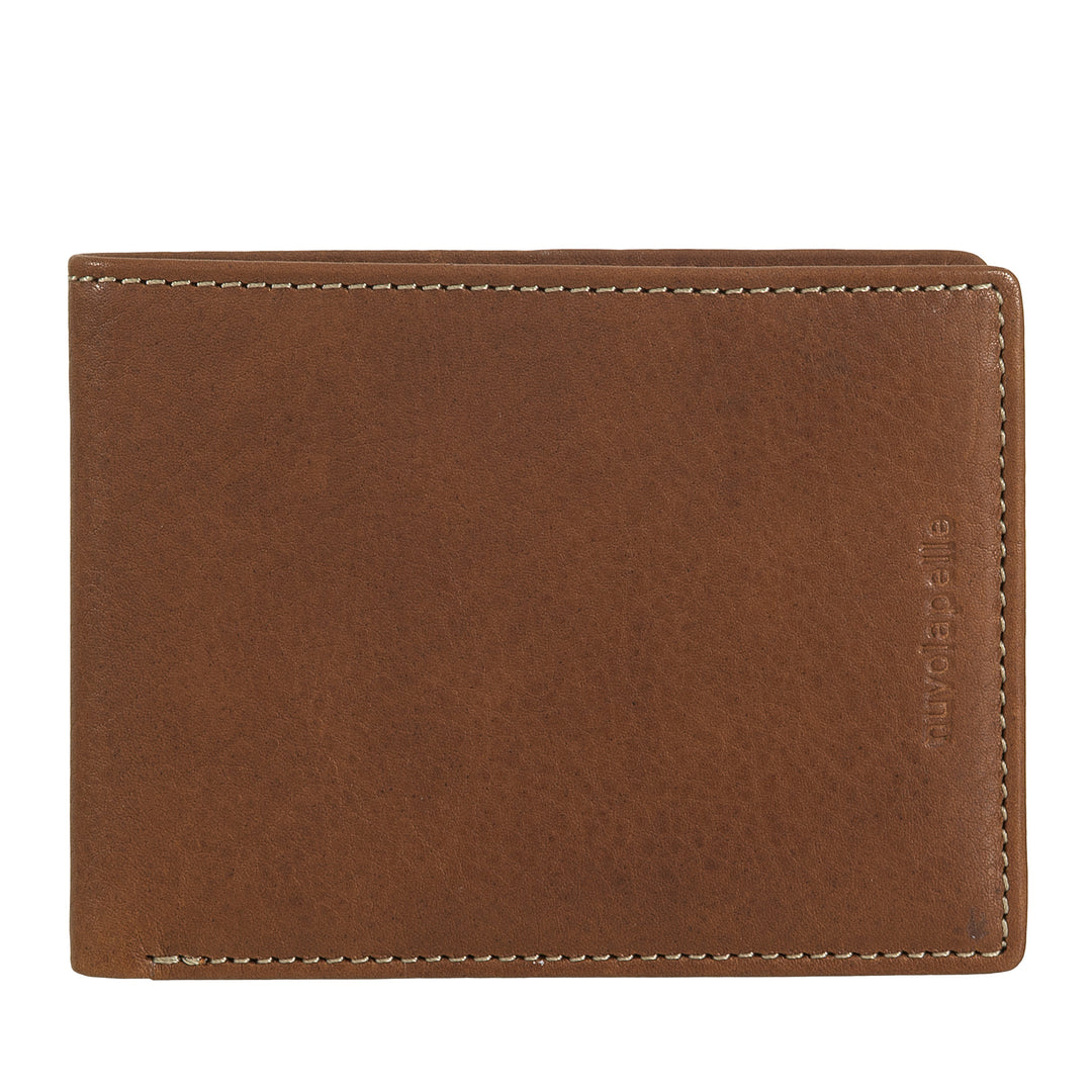 Nuvola Pelle Portefeuille fin pour homme en cuir avec porte-cartes – Petit portefeuille fin en cuir véritable avec compartiments pour cartes et billets – Design compact et léger