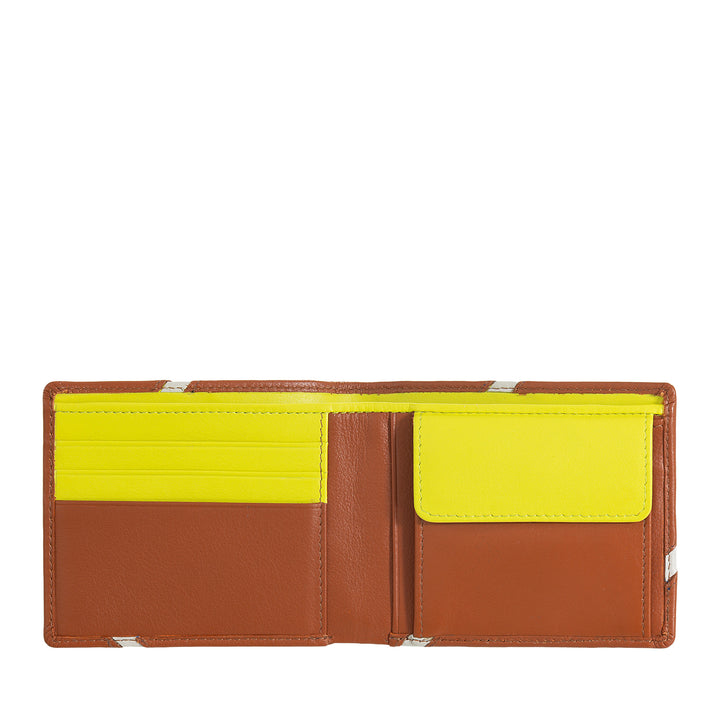 DUDU Portefeuille Compact en Cuir pour Homme - Design Inspiré du Tennis - Petit Portefeuille avec Porte-Monnaie, Poches pour Cartes et Billets