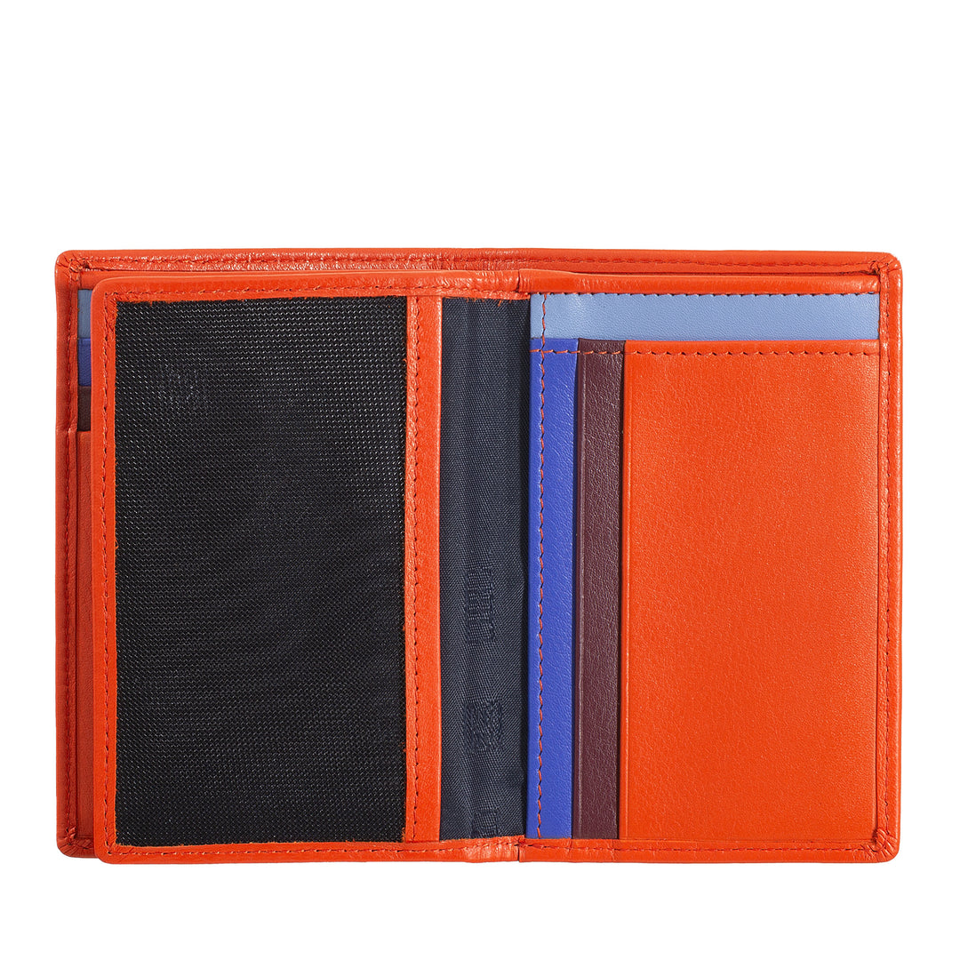 DUDU Men's Wallet RFID Blocking Leather, Bifold Small Pocket Wallet with Window ID, 9 Credit Card Holder, Banknote Holder