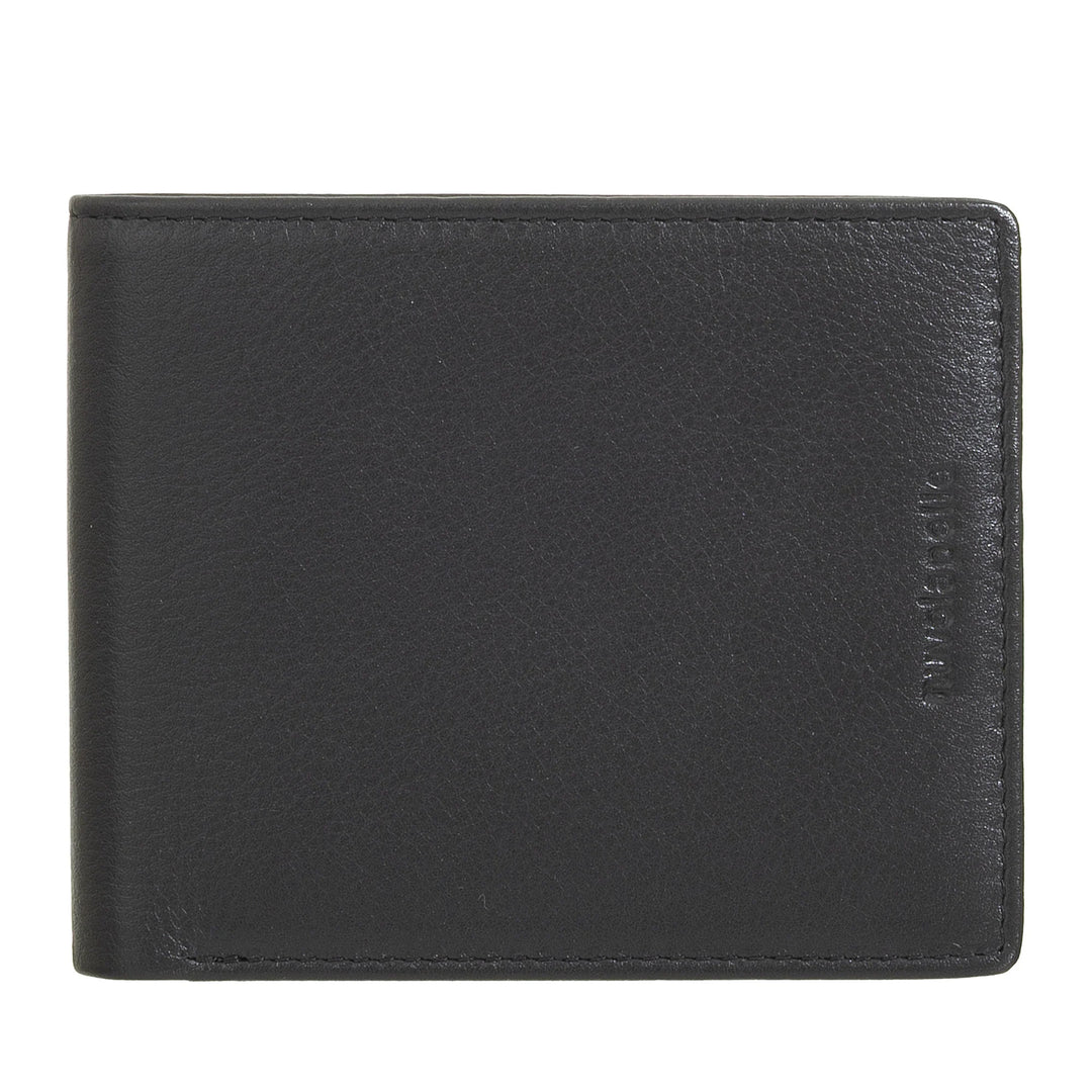 Nuvola Pelle Cartera pequeña de piel para hombre con monedero y tarjetero - Bolsillo compacto, fino, fino y práctico para uso diario