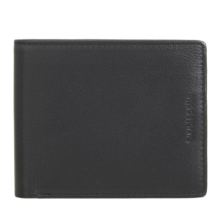 Nuvola Pelle Cartera pequeña de piel para hombre con monedero y tarjetero - Bolsillo compacto, fino, fino y práctico para uso diario