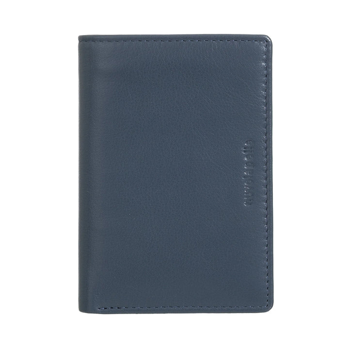 Nuvola Pelle Portafoglio Uomo Piccolo di Vera Pelle, Portafoglio Portacarte Slim con Zip Posteriore, Tascabile, Compatto, Portafoglio
