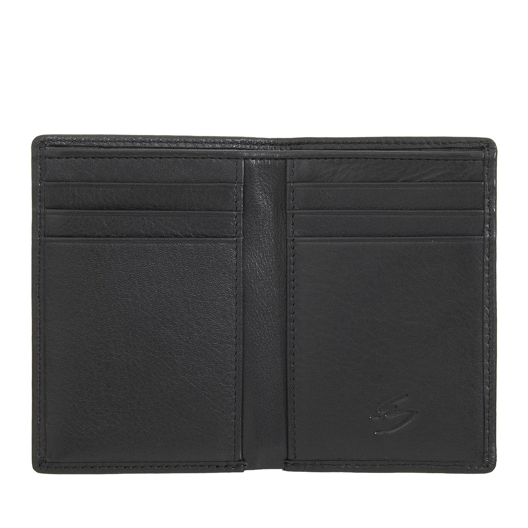 Nuvola Pelle Portafoglio Uomo Piccolo di Vera Pelle, Portafoglio Portacarte Slim con Zip Posteriore, Tascabile, Compatto, Portafoglio