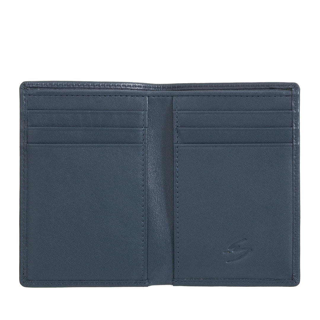 Nuvola Pelle Portafoglio Uomo Piccolo di Vera Pelle, Portafoglio Portacarte Slim con Zip Posteriore, Tascabile, Compatto, Portafoglio