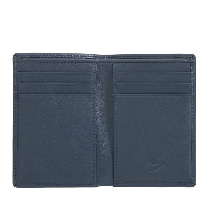 Nuvola Pelle Portafoglio Uomo Piccolo di Vera Pelle, Portafoglio Portacarte Slim con Zip Posteriore, Tascabile, Compatto, Portafoglio