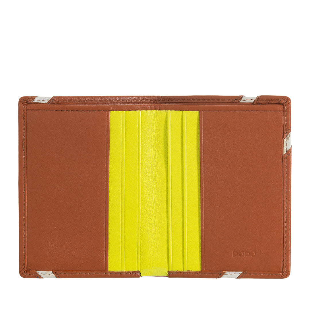 DUDU Portafoglio Uomo Piccolo Slim in Vera Pelle – Design Tennis con Tasche Porta Carte e Banconote – Compatto e Originale