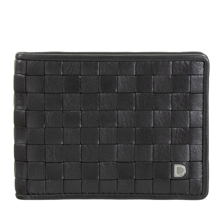 DUDU Portefeuille pour Homme en Cuir véritable tissé, Porte-Cartes de crédit et Billets de Banque, Portefeuille Compact et Fin, Portefeuille en Cuir élégant à Deux Volets